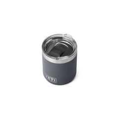 Charcoal | YETI Rambler 10oz Lowball 2.0 Image Showing Top View With The Lid On.