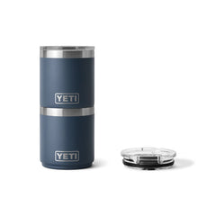 Navy | YETI Rambler 10oz Lowball 2.0 Image Showing Front View Of A Stack Of Lowballs.