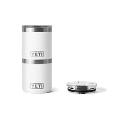 White | YETI Rambler 10oz Lowball 2.0 Image Showing Front View Of A Stack Of Lowballs.

