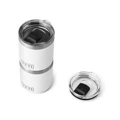 White | YETI Rambler 10oz Lowball 2.0 Image Showing Top View Of A Stack Of Lowballs.
