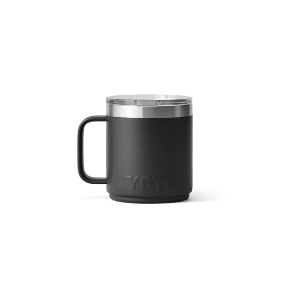 Black | YETI Rambler 10oz Mug Image Showing Back View.
