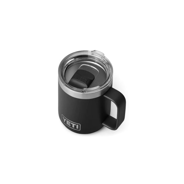 Black | YETI Rambler 10oz Mug Image Showing Top View.
