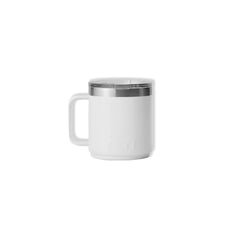White | YETI Rambler 10oz Mug Image Showing Back View.