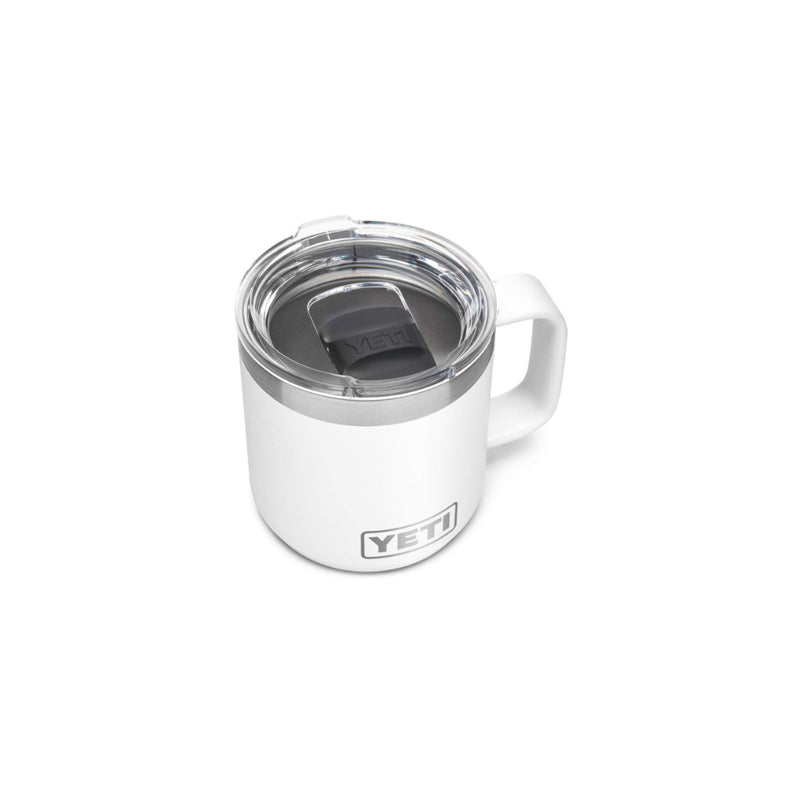 White | YETI Rambler 10oz Mug Image Showing Top View.