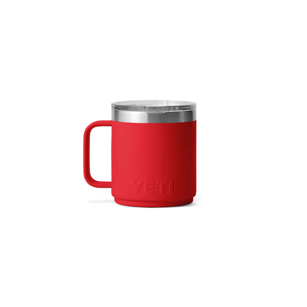 Rescue Red | YETI Rambler 10oz Stackable Mug With Durasip Ceramic Lining Image Showing Back View.