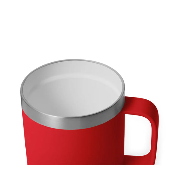 Rescue Red | YETI Rambler 10oz Stackable Mug With Durasip Ceramic Lining Image Showing Close Up View Of The Inside, Lid Off.