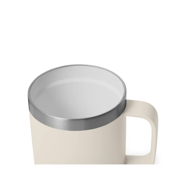 Taupe | YETI Rambler 10oz Stackable Mug With Durasip Ceramic Lining Image Showing Top View, Lid Off.
