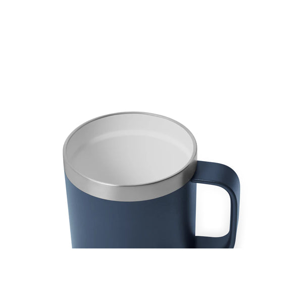Navy | YETI Rambler 10oz Stackable Mug With Durasip Ceramic Lining Image Showing Close Up View OF The Inside, Lid Off.