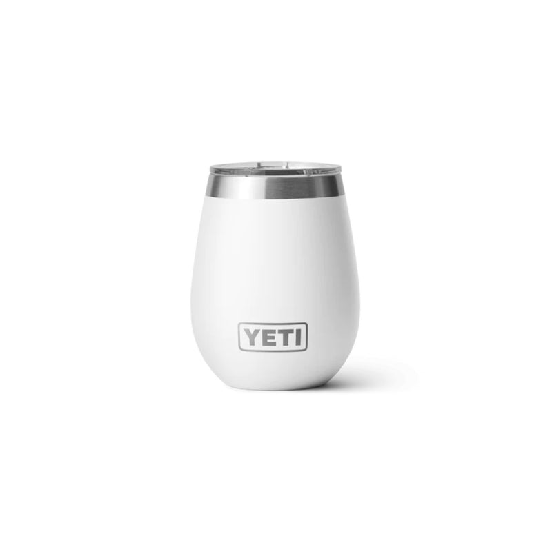 White | YETI Rambler 10oz Wine Tumbler. Front View.