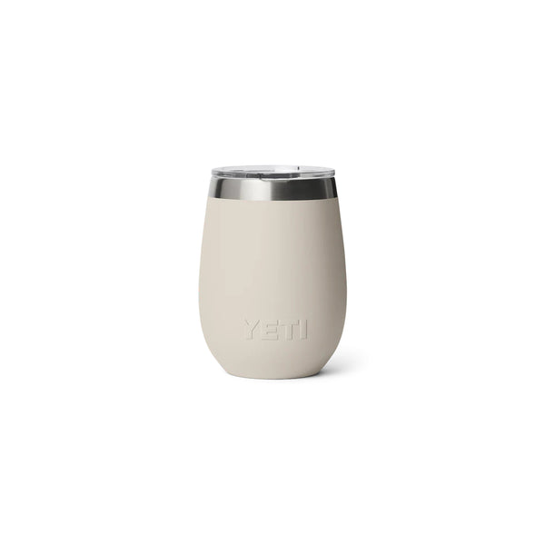 Cape Taupe | YETI Rambler 10oz Wine Tumbler With Durasip Ceramic Lining Image Showing Back View.