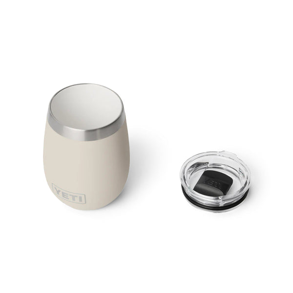 Cape Taupe | YETI Rambler 10oz Wine Tumbler With Durasip Ceramic Lining Image Showing Top View, With Lid Off. 
