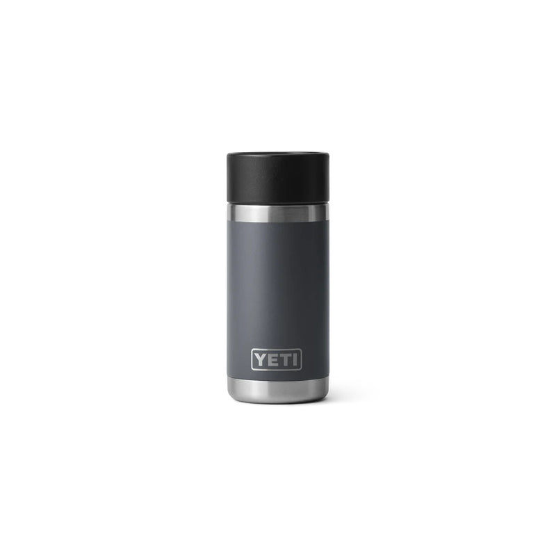 Charcoal |YETI Rambler 12oz Bottle With HotShot Cap Image Showing No Logos Or Titles.
