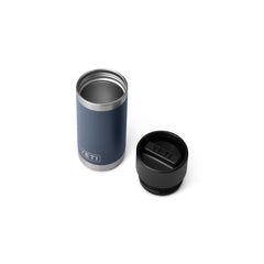 Navy | YETI Rambler 12oz Bottle With Hotshot Cap Image Showing Cap Off.