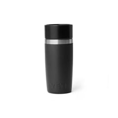 Black | YETI Rambler 12oz Travel Bottle With Commuter Cap Image Showing Back View.