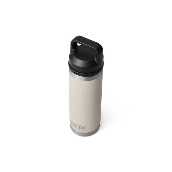 Cape Taupe | YETI Rambler 18oz Bottle With Chug Cap Image Showing Top View, With Cap On.