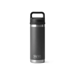 Charcoal | YETI Rambler 18oz Bottle With Chug Cap. Front View.