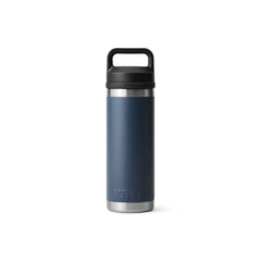 Navy | YETI Rambler 18oz Bottle With Chug Cap Image Showing Back View.