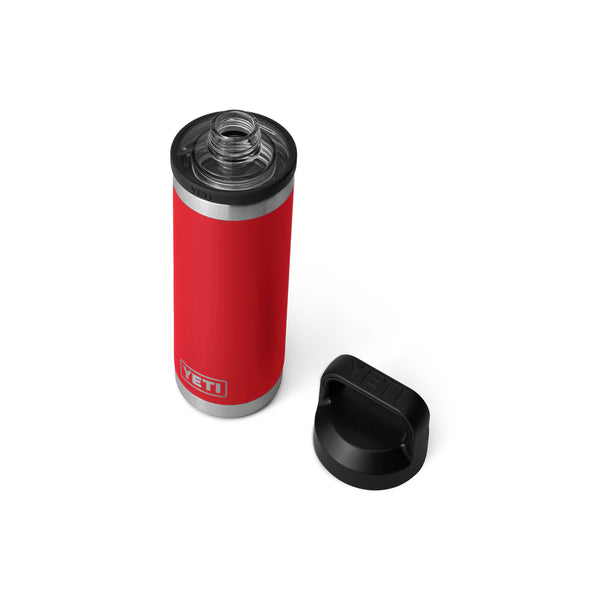 Rescue Red | YETI Rambler 18oz Bottle With Chug Cap Image Showing Top View With Cap Off.