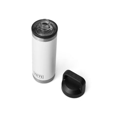 White | YETI Rambler 18oz Bottle With Chug Cap Image Showing Top View With Cap Off.