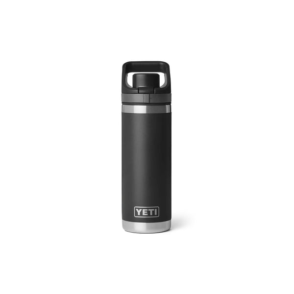 Black | YETI Rambler 18oz Bottle With Flip Chug Cap  Image Showing No Logos Or Titles.