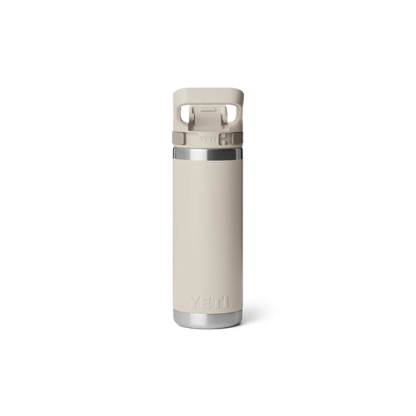 Cape Taupe | YETI Rambler 18oz Bottle With Flip Chug Cap Image Showing Back View.