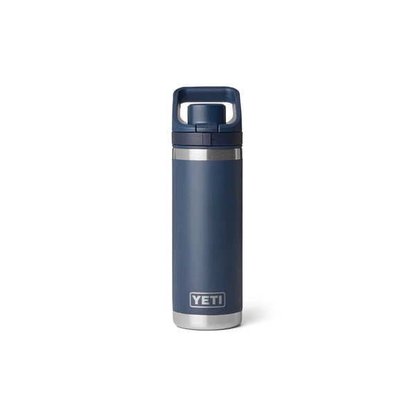 Navy | YETI Rambler 18oz Bottle With Flip Chug Cap Image Showing No Logos Or Titles.
