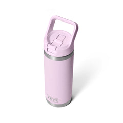 Cherry Blossom | YETI Rambler 18oz Straw Bottle Image Showing Angled Top View, Straw Down.