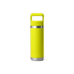 Firefly Yellow | YETI Rambler 18oz Straw Bottle Image Showing Back View.
