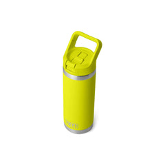 Firefly Yellow | YETI Rambler 18oz Straw Bottle Image Showing Top View With Straw Down.