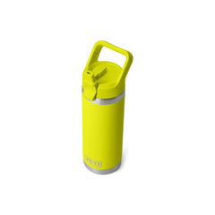 Firefly Yellow | YETI Rambler 18oz Straw Bottle Image Showing Top View With Straw Up.
