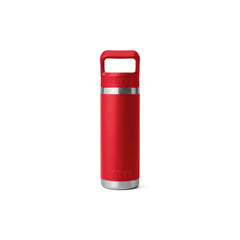 Rescue Red | YETI Rambler 18oz Straw Bottle Image Showing Back View.