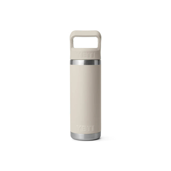 Cape Taupe | | YETI Rambler 18oz Straw Bottle Image Showing Back View.