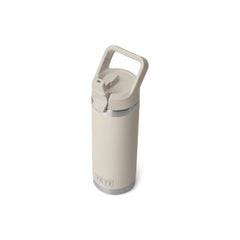 Cape Taupe | YETI Rambler 18oz Straw Bottle Image Showing Top View With Straw Up.