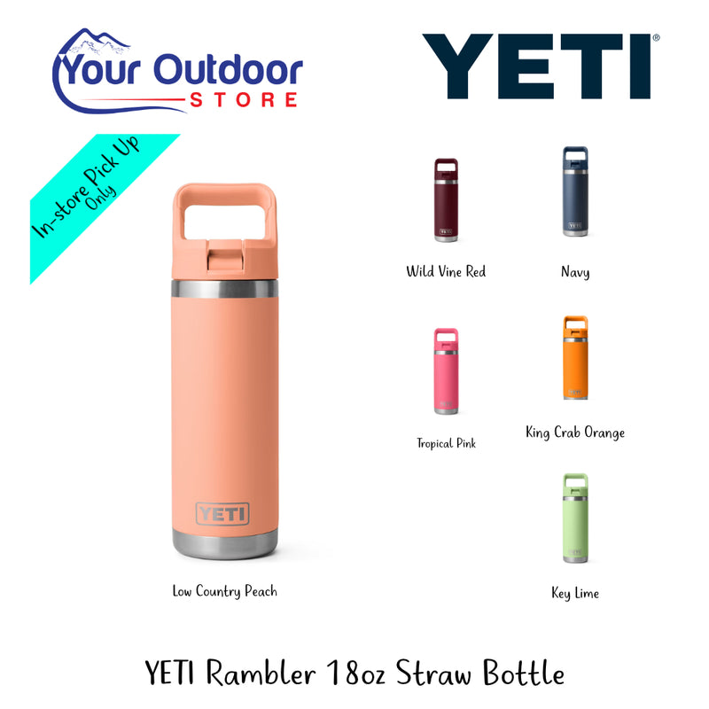 YETI Rambler 18oz Straw Bottle | Hero Image Showing All Logos, Variants And Titles.
