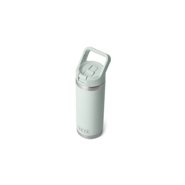 Ridgeline | YETI Rambler 18oz Straw Bottle Image Showing Top View, Straw Sipper Down.