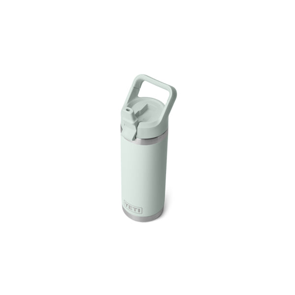 Ridgeline | YETI Rambler 18oz Straw Bottle Image Showing Top View, Straw Sipper Up.