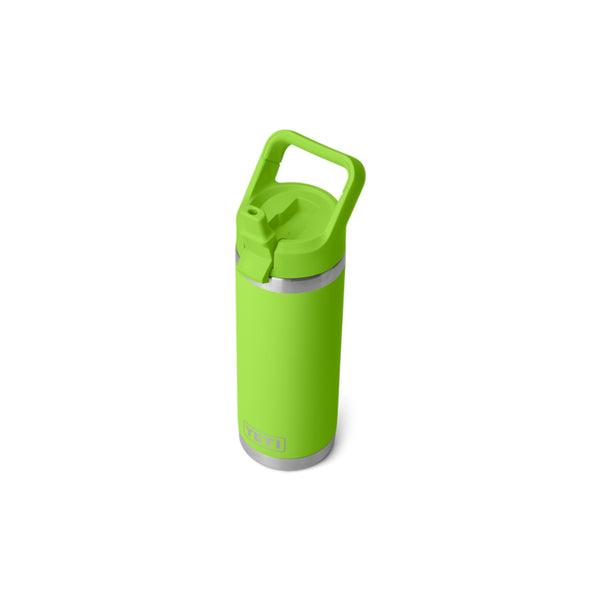 Venom | YETI Rambler 18oz Straw Bottle Image Showing Top View, Straw Sipper Up.