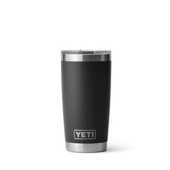 Black | YETI Rambler 20oz With Magslider Lid. Front View.