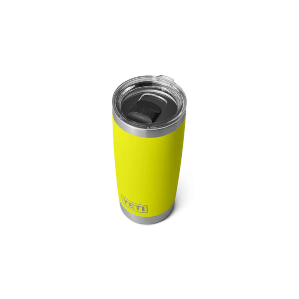 Firefly Yellow | YETI Rambler 20oz With MagSlider Lid Image Showing Top View.