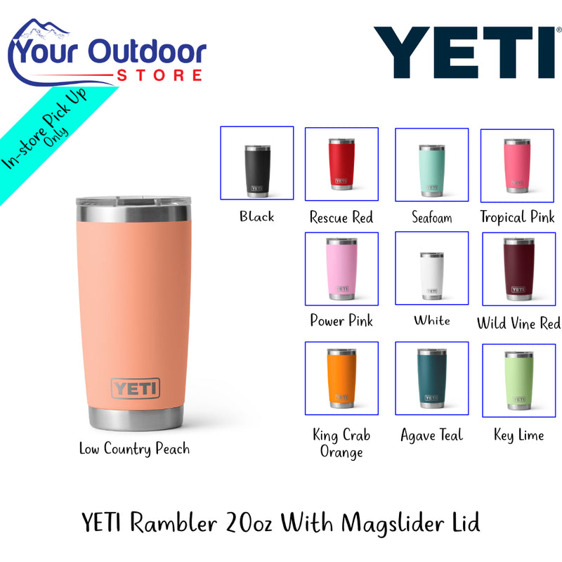 YETI Rambler 20oz With Mag Slider Lid | Hero Image Showing All Logos And Variants.