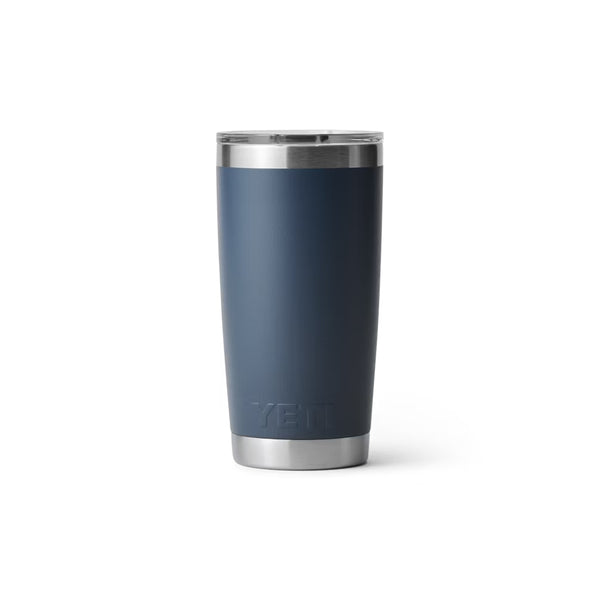 Navy | YETI Rambler 20oz With Magslider Lid Image Showing Back View.