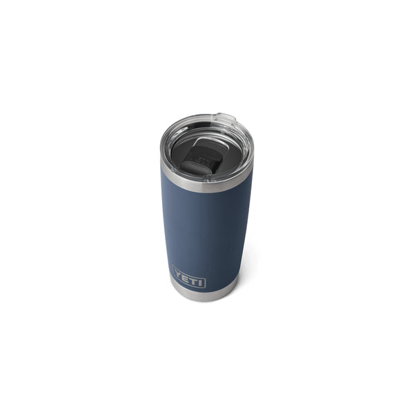 Navy | YETI Rambler 20oz With Magslider Lid Image Showing Top View.