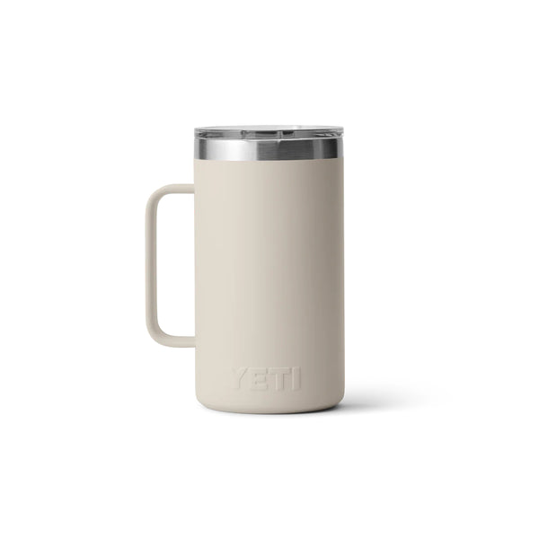 Cape Taupe | YETI Rambler 24oz Mug With Magslider Lid Image Showing Back View.