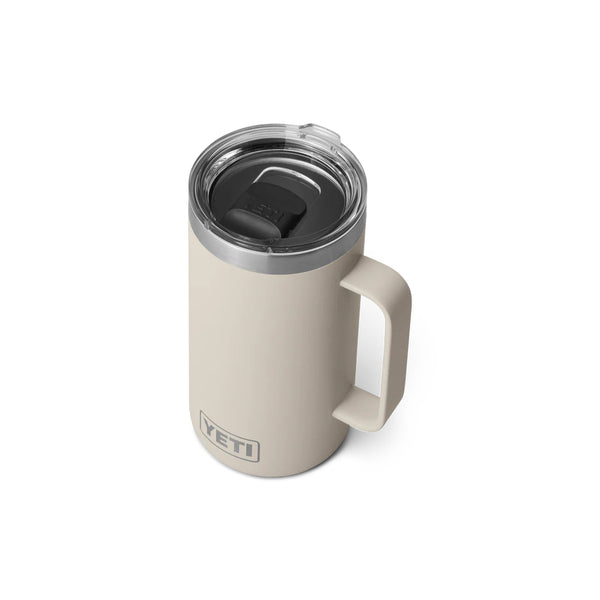 Cape Taupe | YETI Rambler 24oz Mug With Magslider Lid Image Showing Top View.