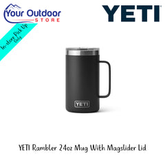 YETI Rambler 24oz Mug With MagSlider | Hero Image Showing All Logos And Titles.