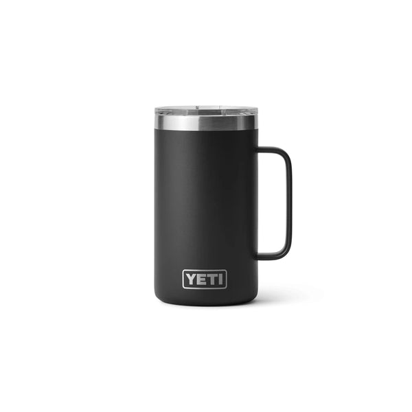 Black | YETI Rambler 24oz Mug With Magslider Lid Image Showing No Logos Or Titles.