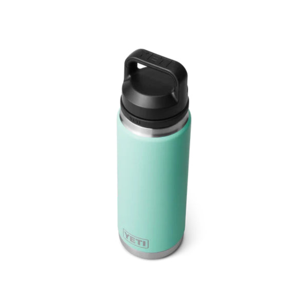 Seafoam | YETI Rambler 26oz Bottle With Chug Cap Image Showing Top View With Cap On.