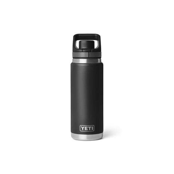 Black | YETI Rambler 26oz Bottle With Flip Chug Cap Image Showing No Logos Or Titles.