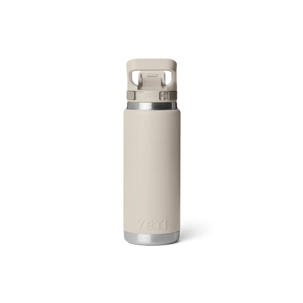 Cape Taupe | YETI Rambler 26oz Bottle With Flip Chug Cap Image Showing Back View.