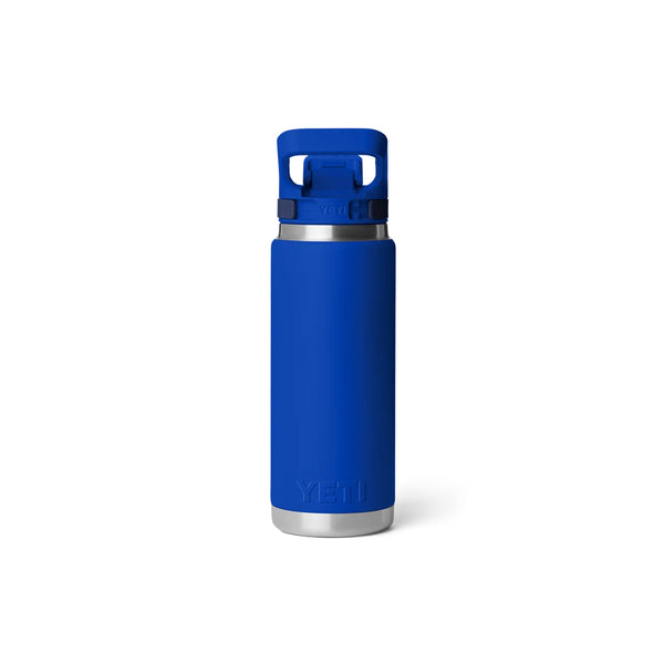 Royal Blue | YETI Rambler 26oz Bottle With Flip Chug Cap Image Showing Back View.